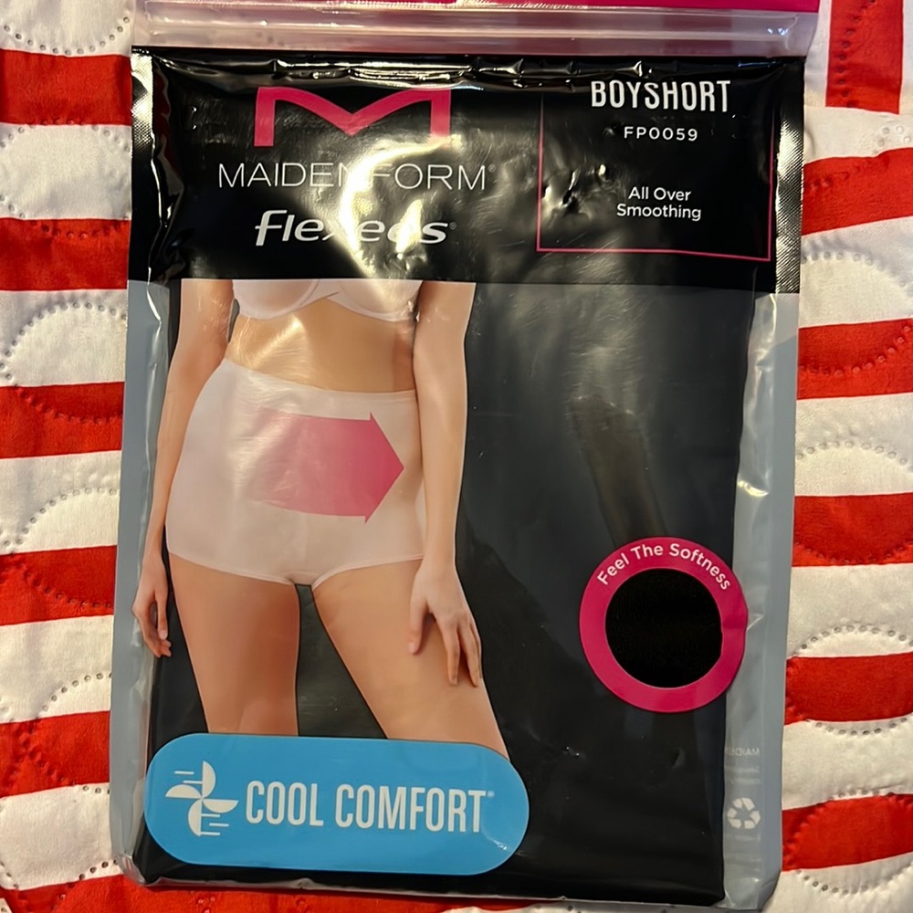 NEW Maidenform Flexees Black Boyshort Shaper All Over Smoothing Various Sizes